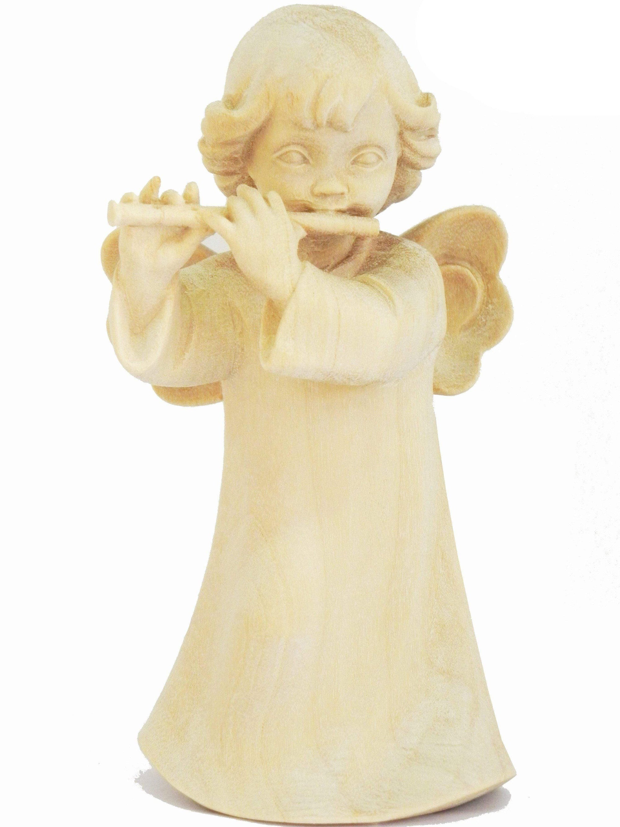 Anjo com Flauta de Madeira Natural 10 cm-TerraCotta Arte Sacra
