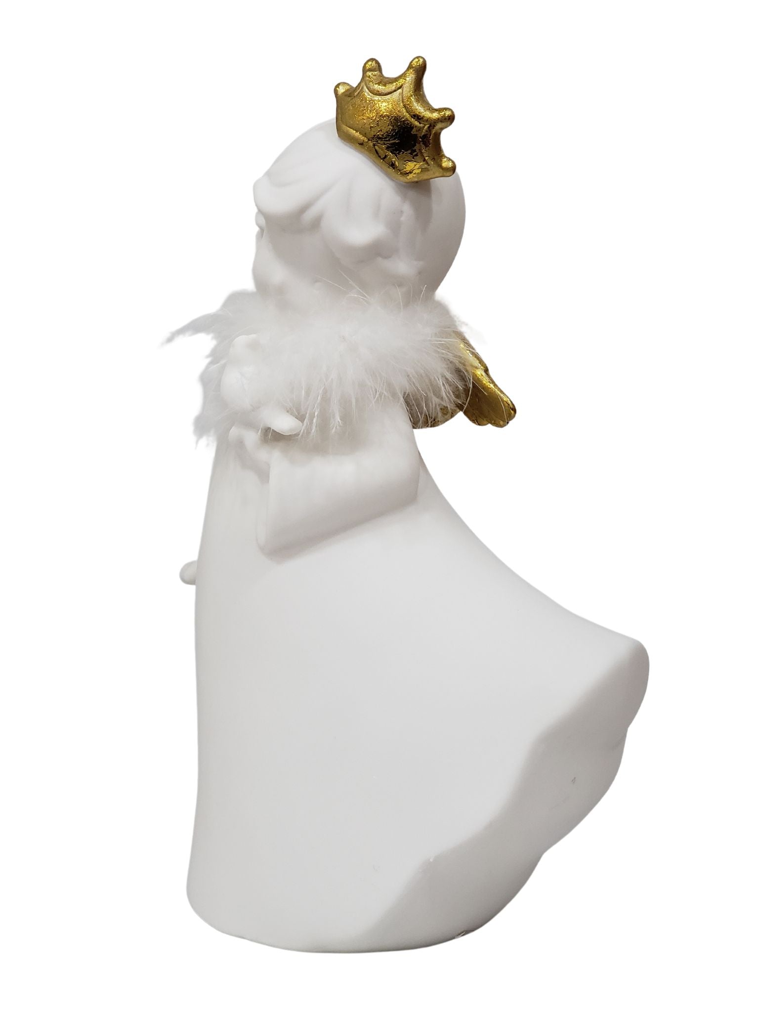 Anjo em Cerâmica com Pássaro-TerraCotta Arte Sacra