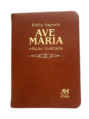 Biblia Sagrada Ed. Ilustrada Luxo Ave Maria-TerraCotta Arte Sacra