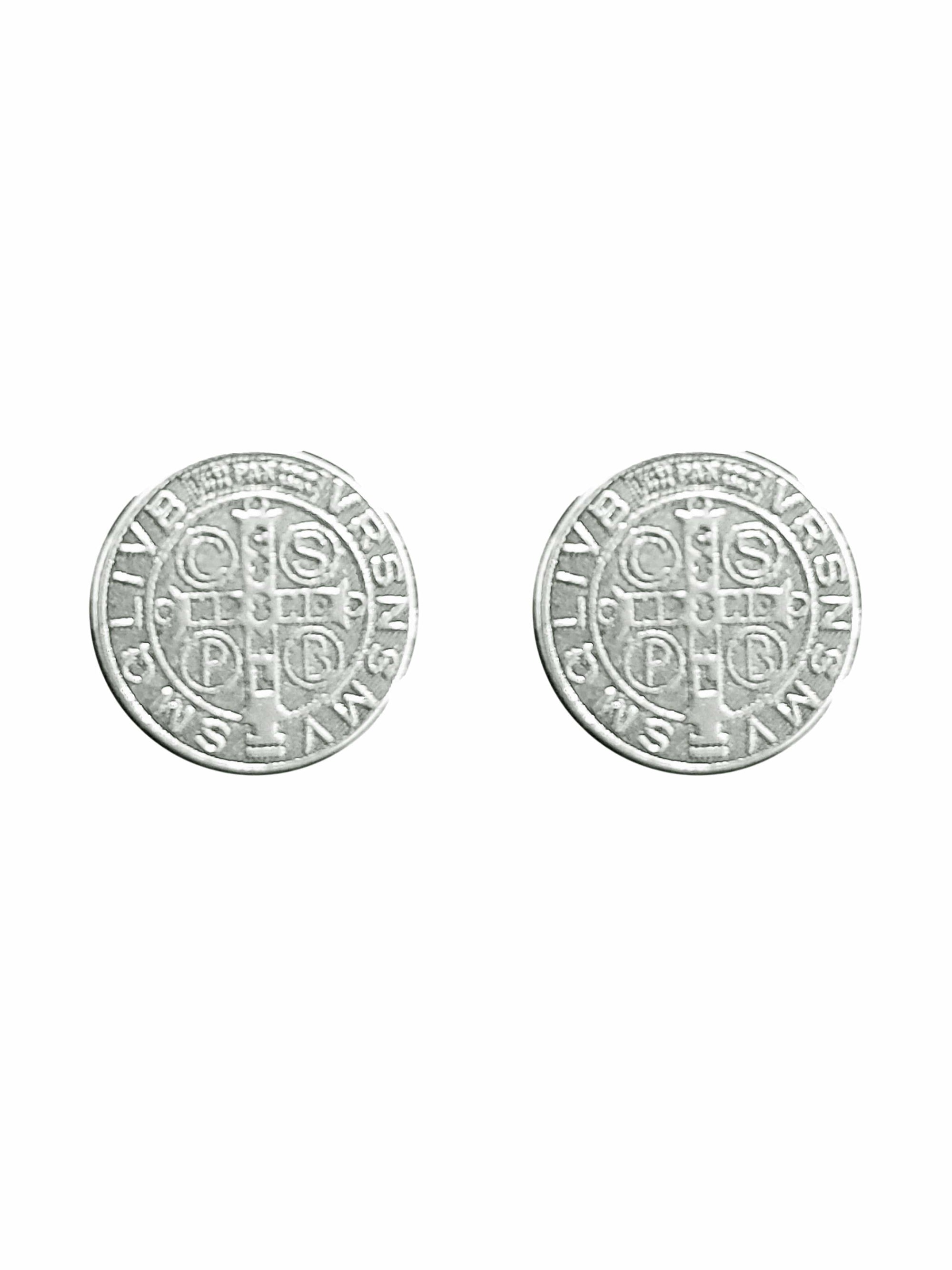 Brinco de São Bento em Prata de Lei 925-TerraCotta Arte Sacra