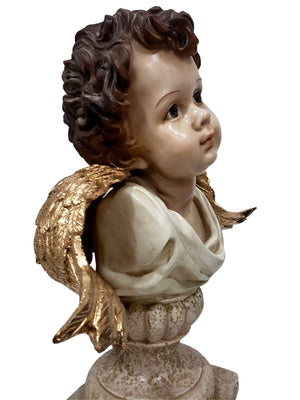 Busto de Anjo Barroco Lado Direito Português 38 cm-TerraCotta Arte Sacra
