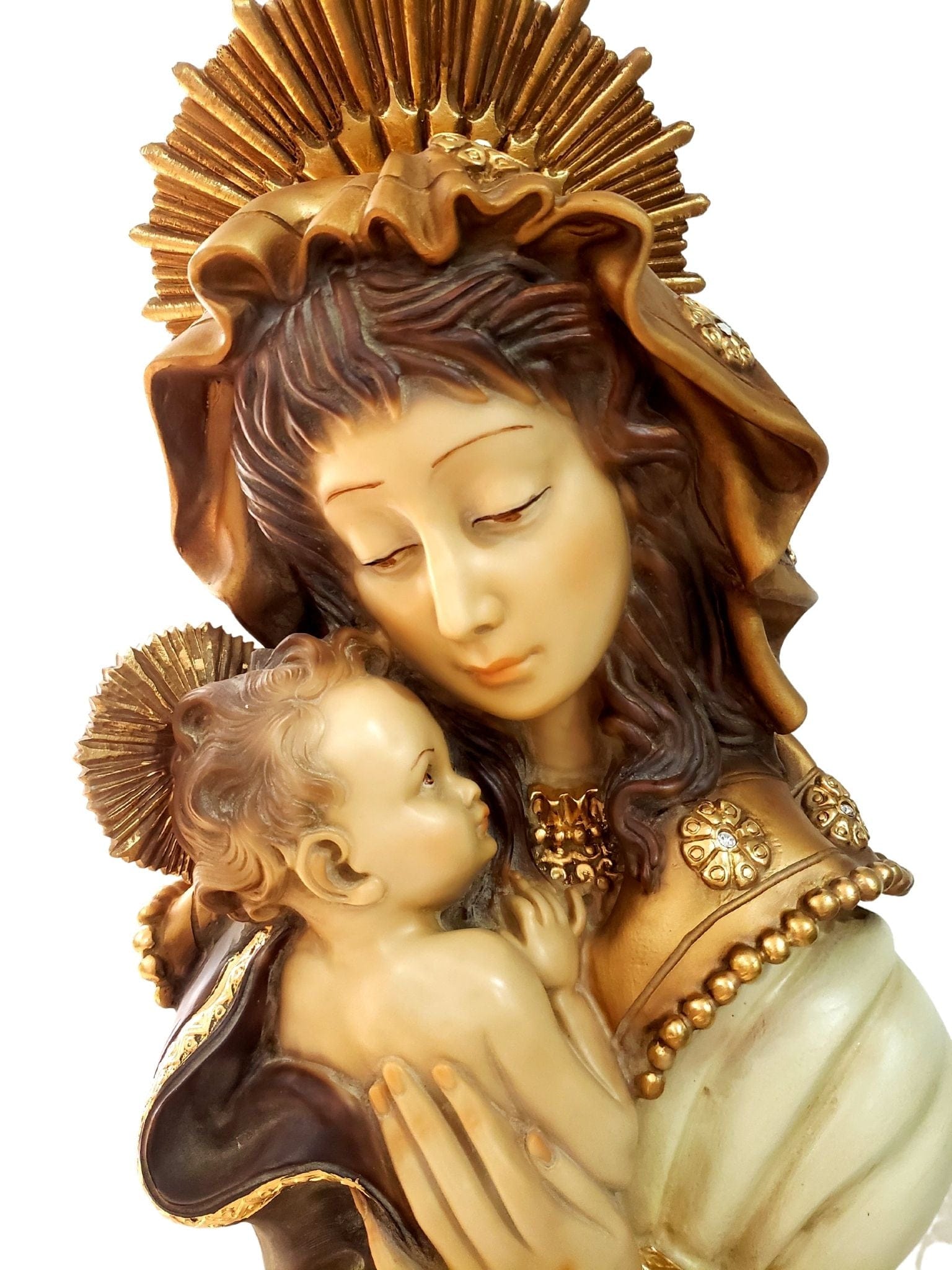 Busto de Nossa Senhora com Resplendor Barroca de Portugal 52 cm-TerraCotta Arte Sacra