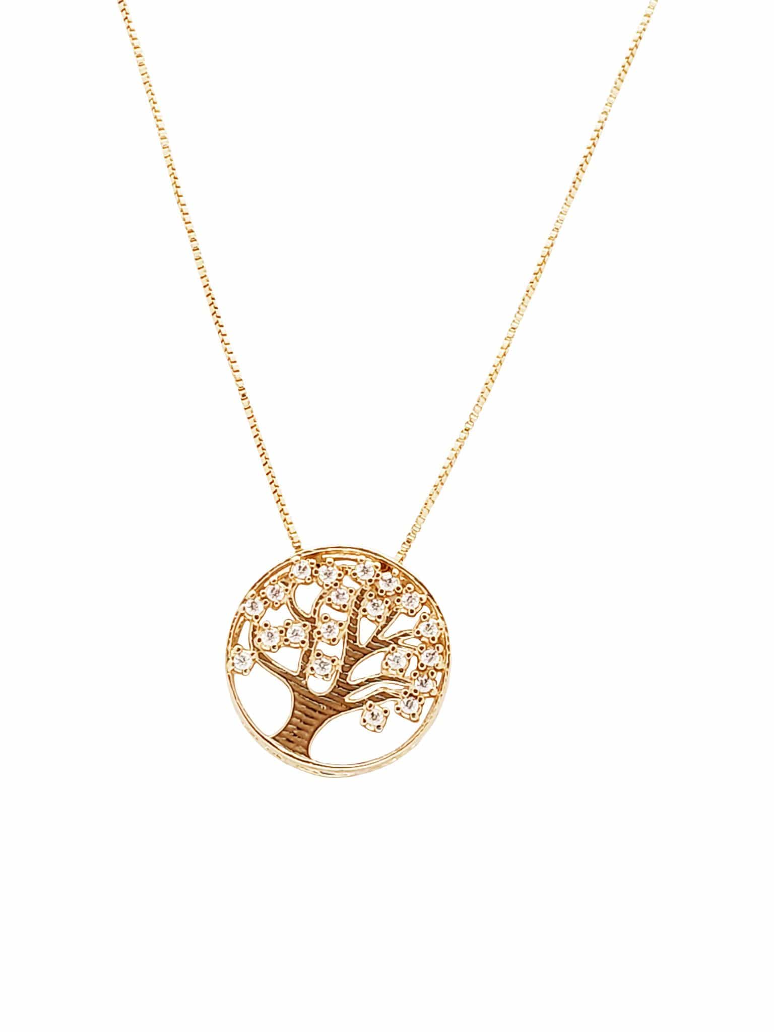 Colar Árvore da Vida Prata de Lei com Banho de Ouro-TerraCotta Arte Sacra