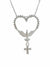 Colar Espírito Santo Coração e Cruz de Prata de Lei 925 com Zircônias-TerraCotta Arte Sacra