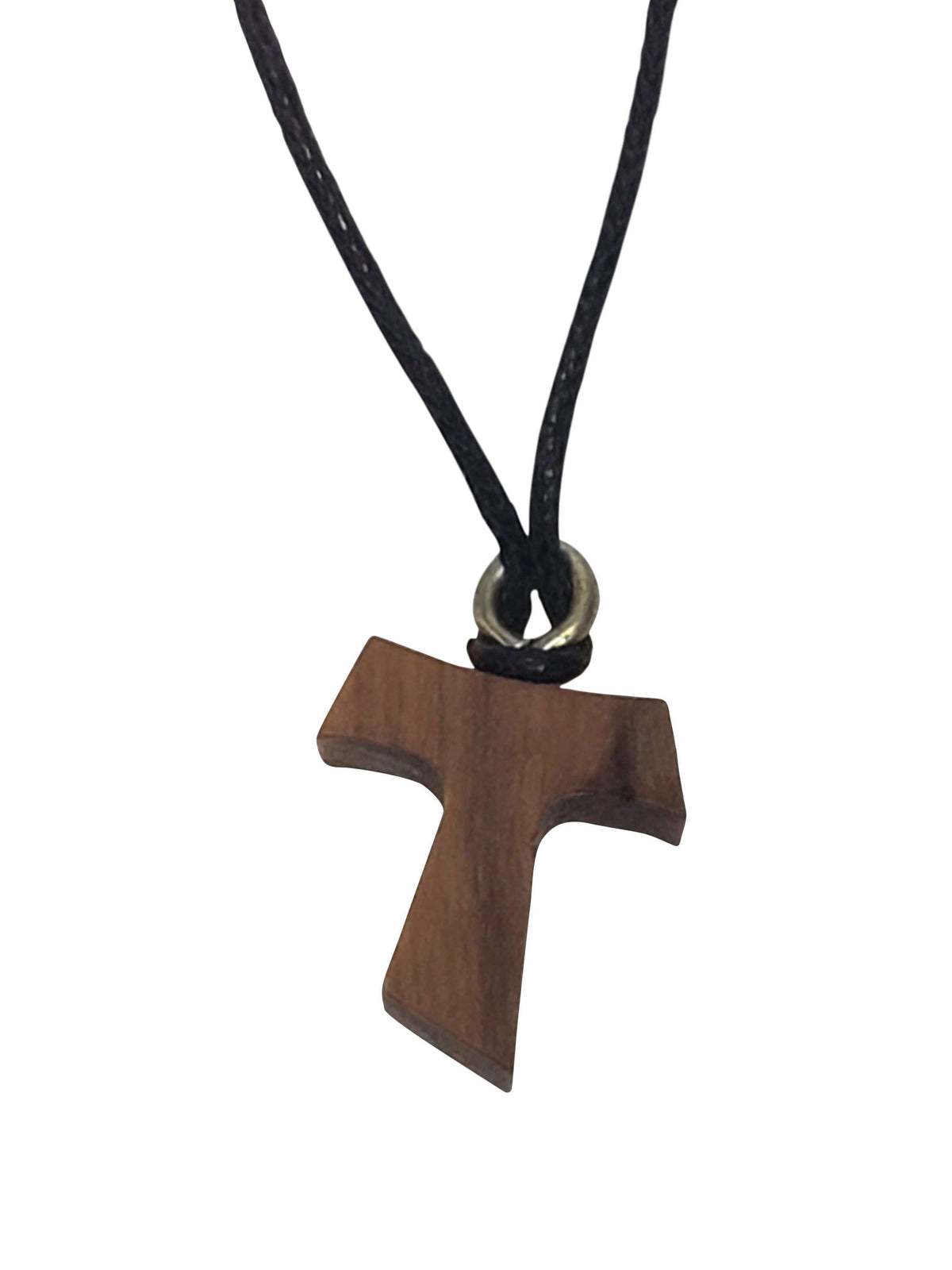 Colar Italiano Tau em Madeira Pequeno-TerraCotta Arte Sacra
