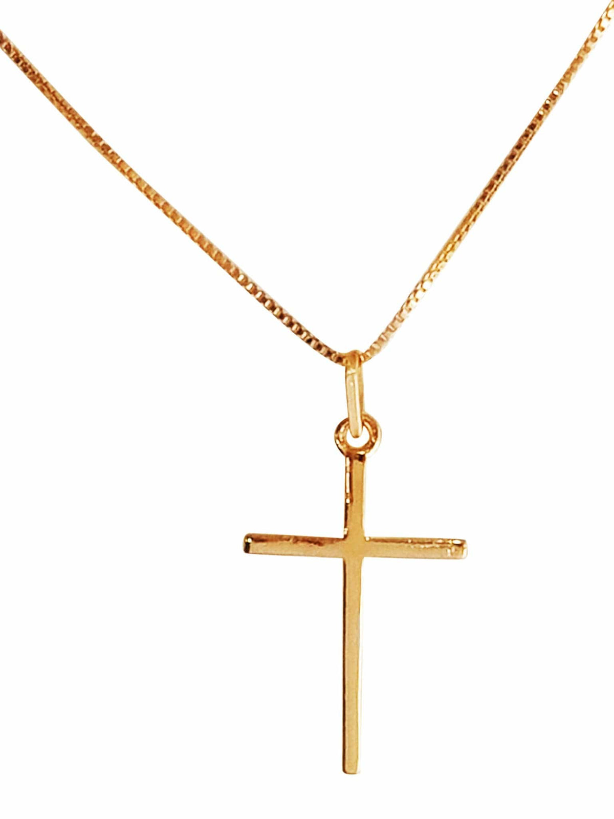Colar com Cruz Prata 925 com Banho de Ouro 18 k-TerraCotta Arte Sacra