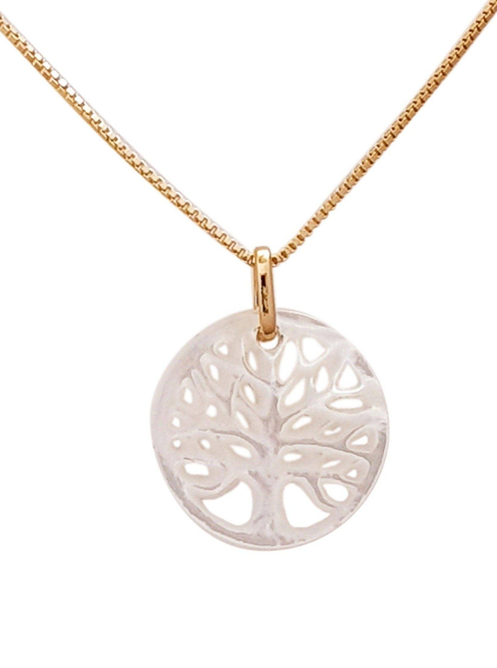 Conjunto Árvore da Vida em Madrepérola e Prata 925 com Banho de Ouro-TerraCotta Arte Sacra