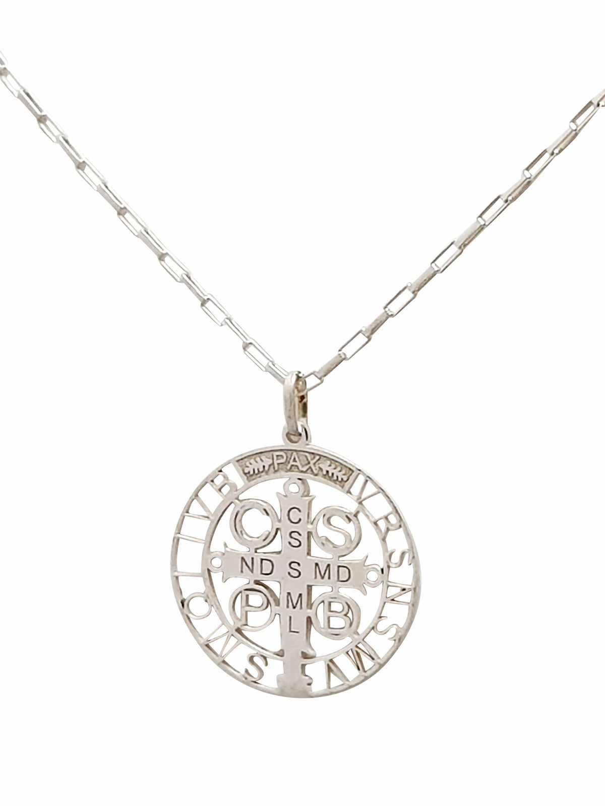 Conjunto Cruz de São Bento Vazada em Prata 925-TerraCotta Arte Sacra