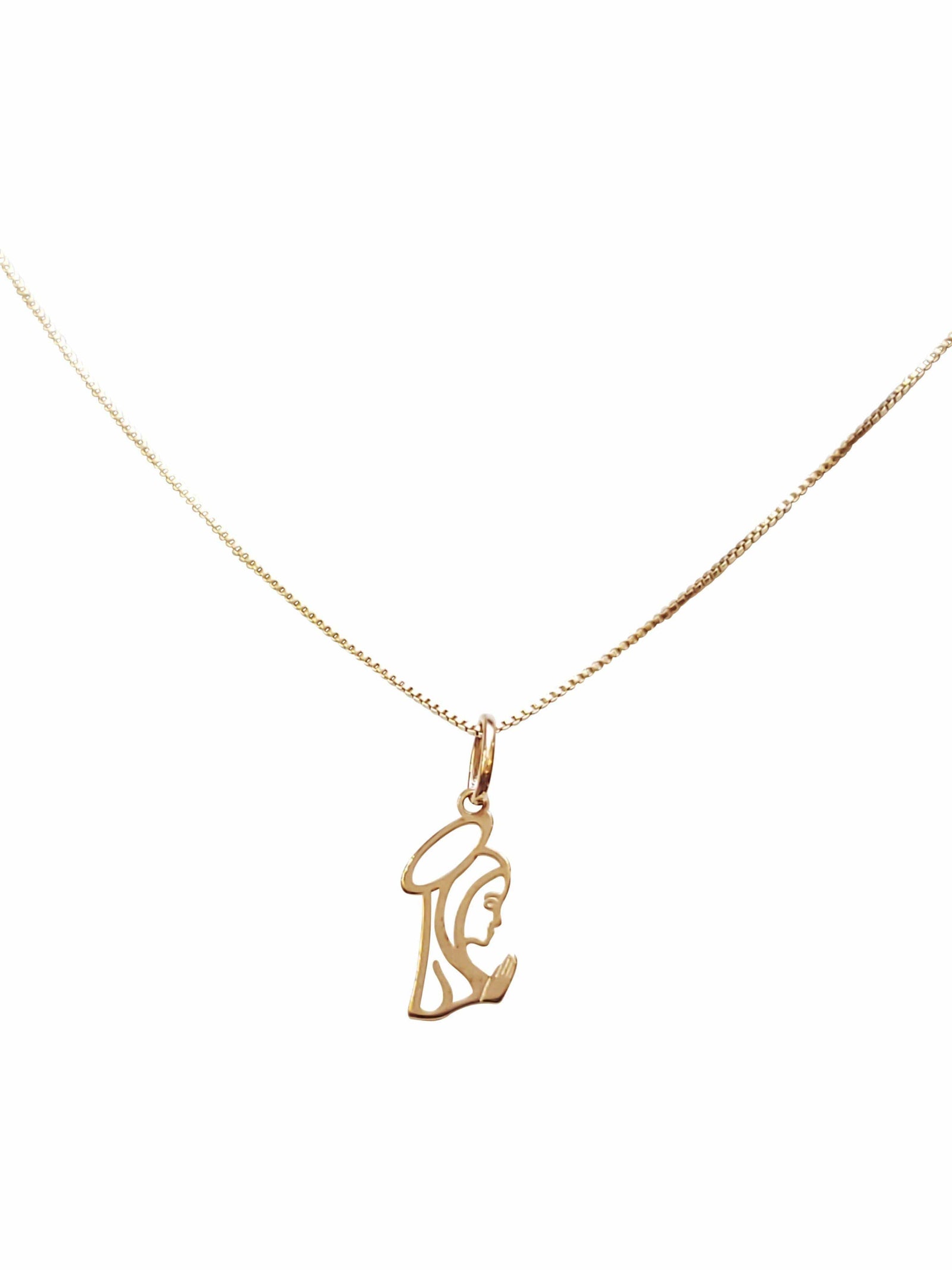 Conjunto Face de Maria com Banho de Ouro 18 k-TerraCotta Arte Sacra