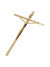 Crucifixo Cristo Estilizado de Aço Galvanizado Dourado 21 cm-TerraCotta Arte Sacra