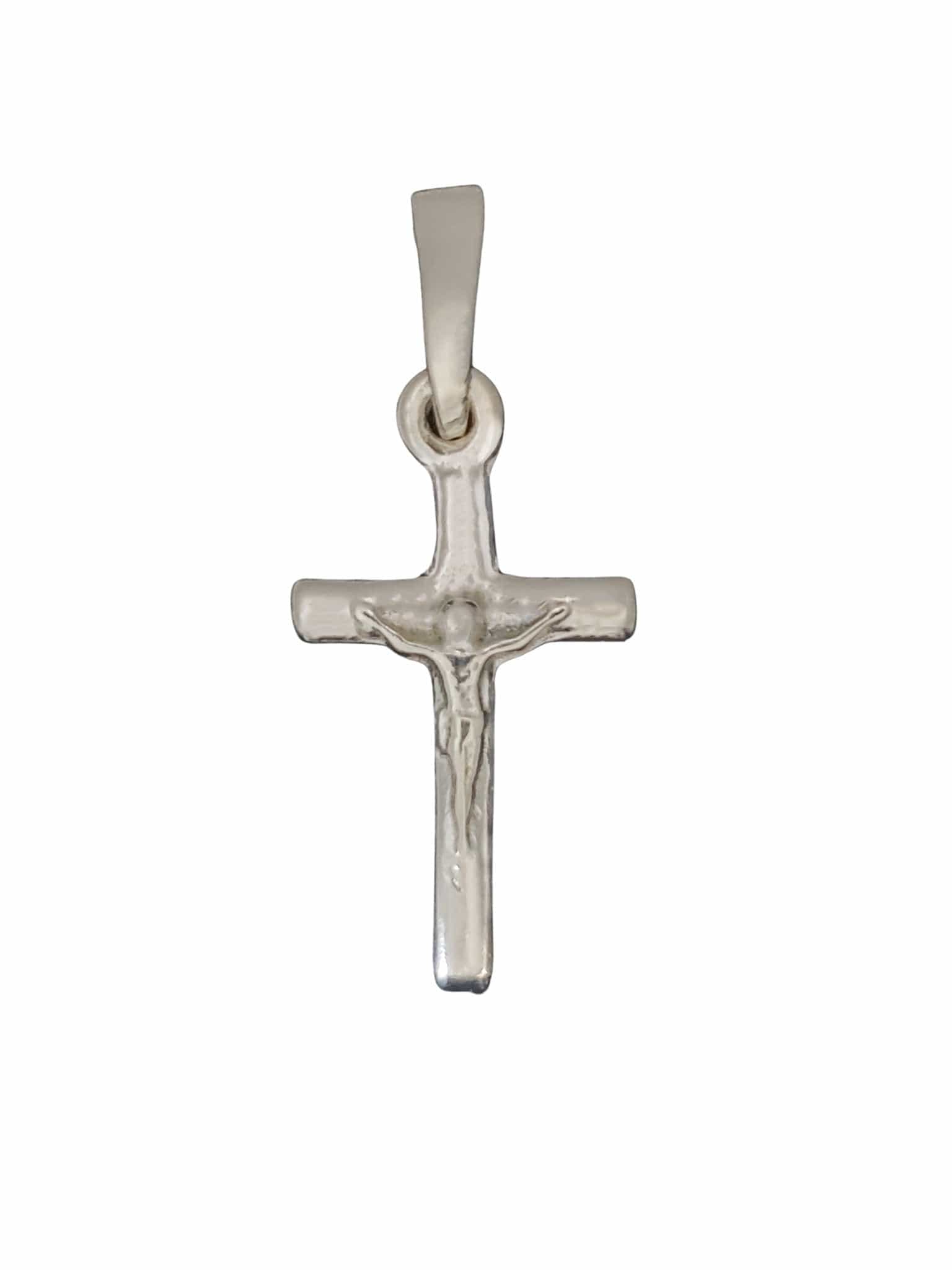 Crucifixo Trabalhado com Cristo Liso em Prata de Lei 925-TerraCotta Arte Sacra