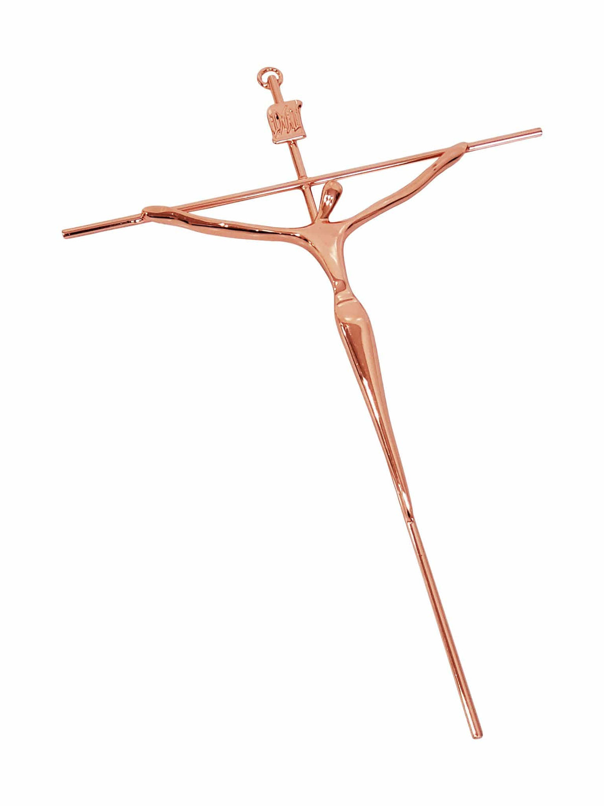 Crucifixo de Aço Galvanizado Cobre 28 cm-TerraCotta Arte Sacra