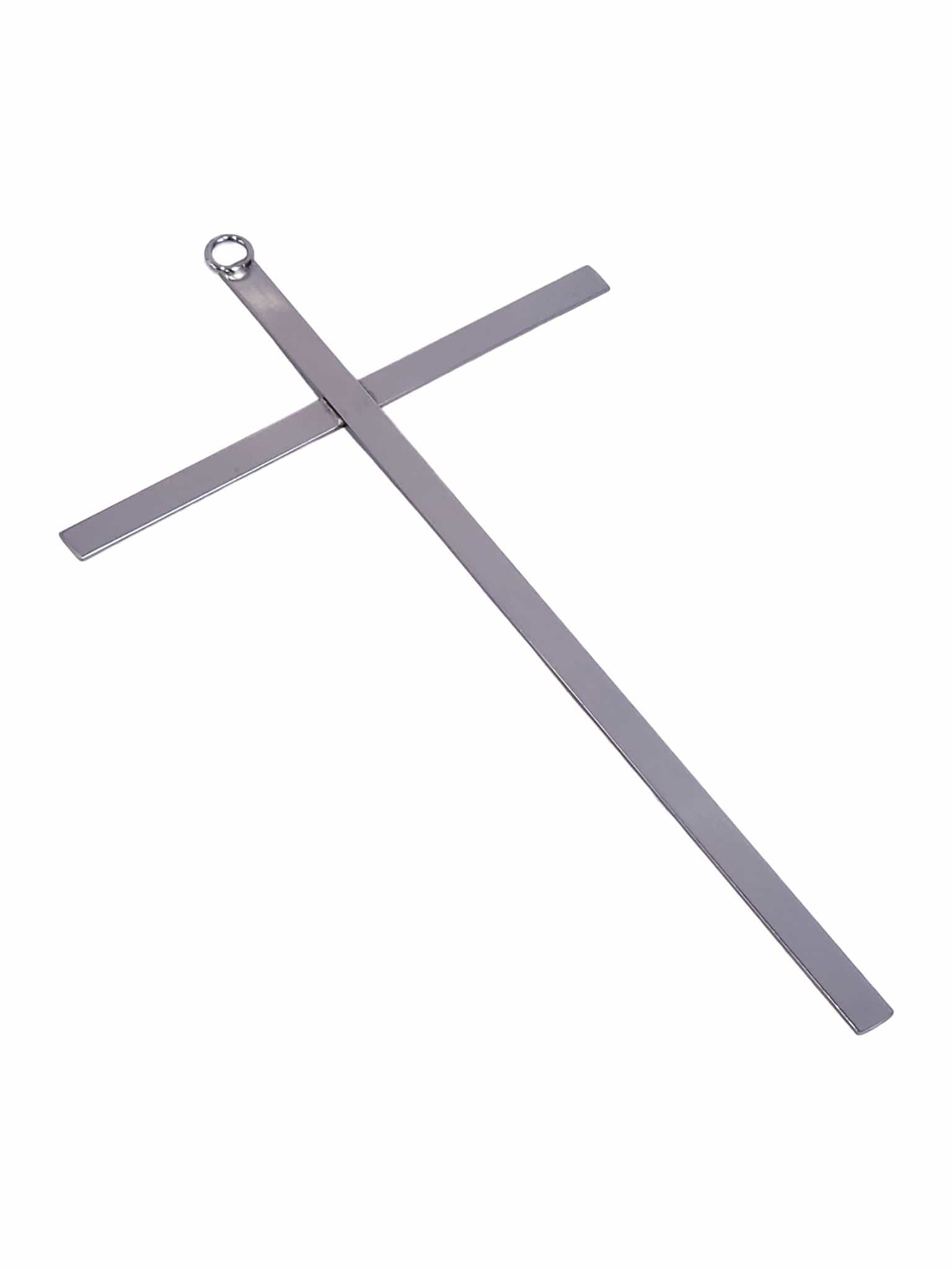Cruz de Aço Galvanizado Prata 21 cm-TerraCotta Arte Sacra