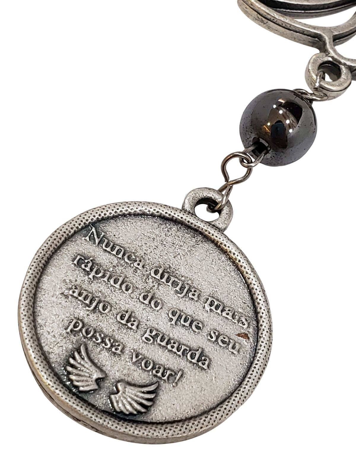 Dezena de Hematita Anjo para Carro-TerraCotta Arte Sacra