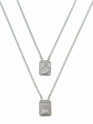 Escapulário Aço Inox com Prata-TerraCotta Arte Sacra