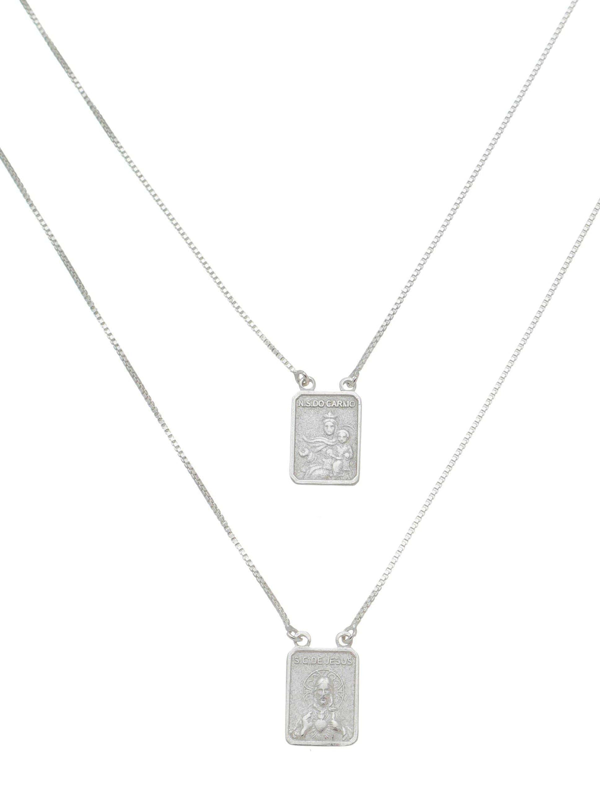 Escapulário Dupla Face Prata de Lei 925-TerraCotta Arte Sacra