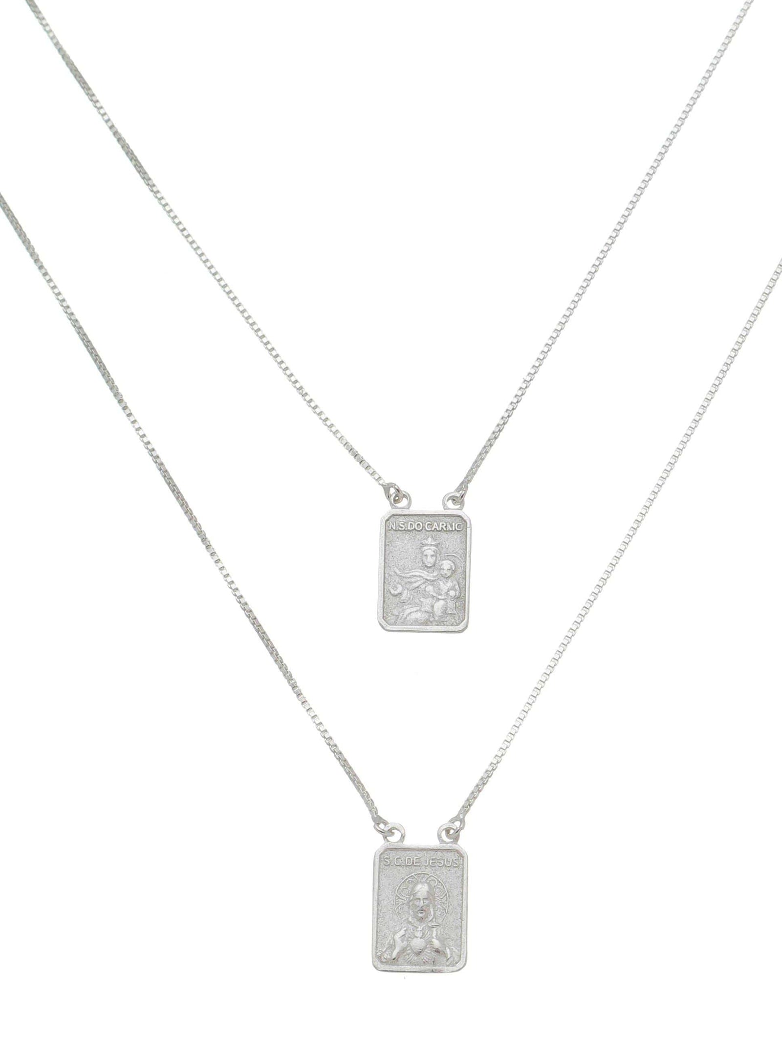 Escapulário Dupla Face Prata de Lei 925-TerraCotta Arte Sacra