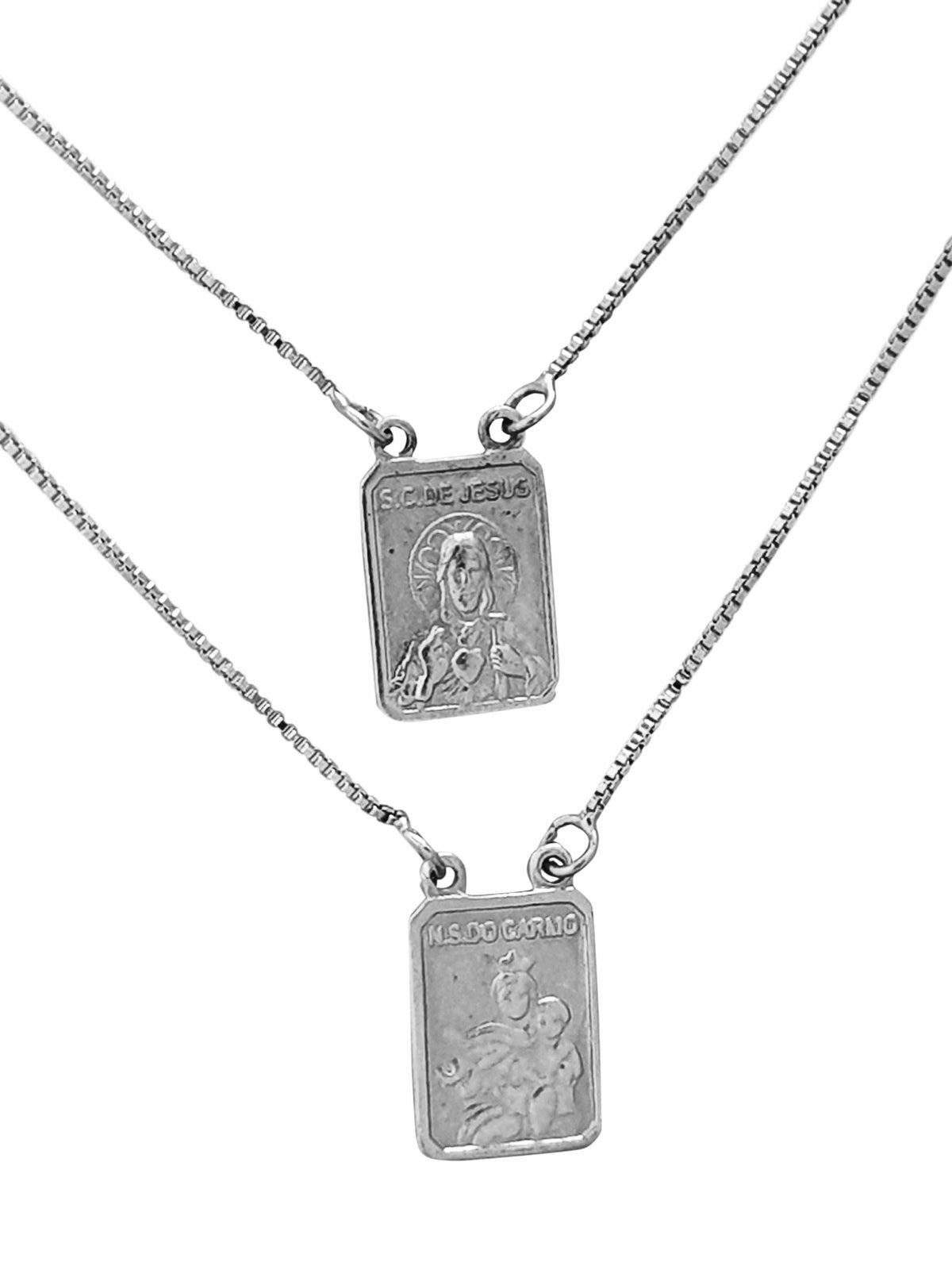 Escapulário Dupla Face Prata de Lei 925-TerraCotta Arte Sacra