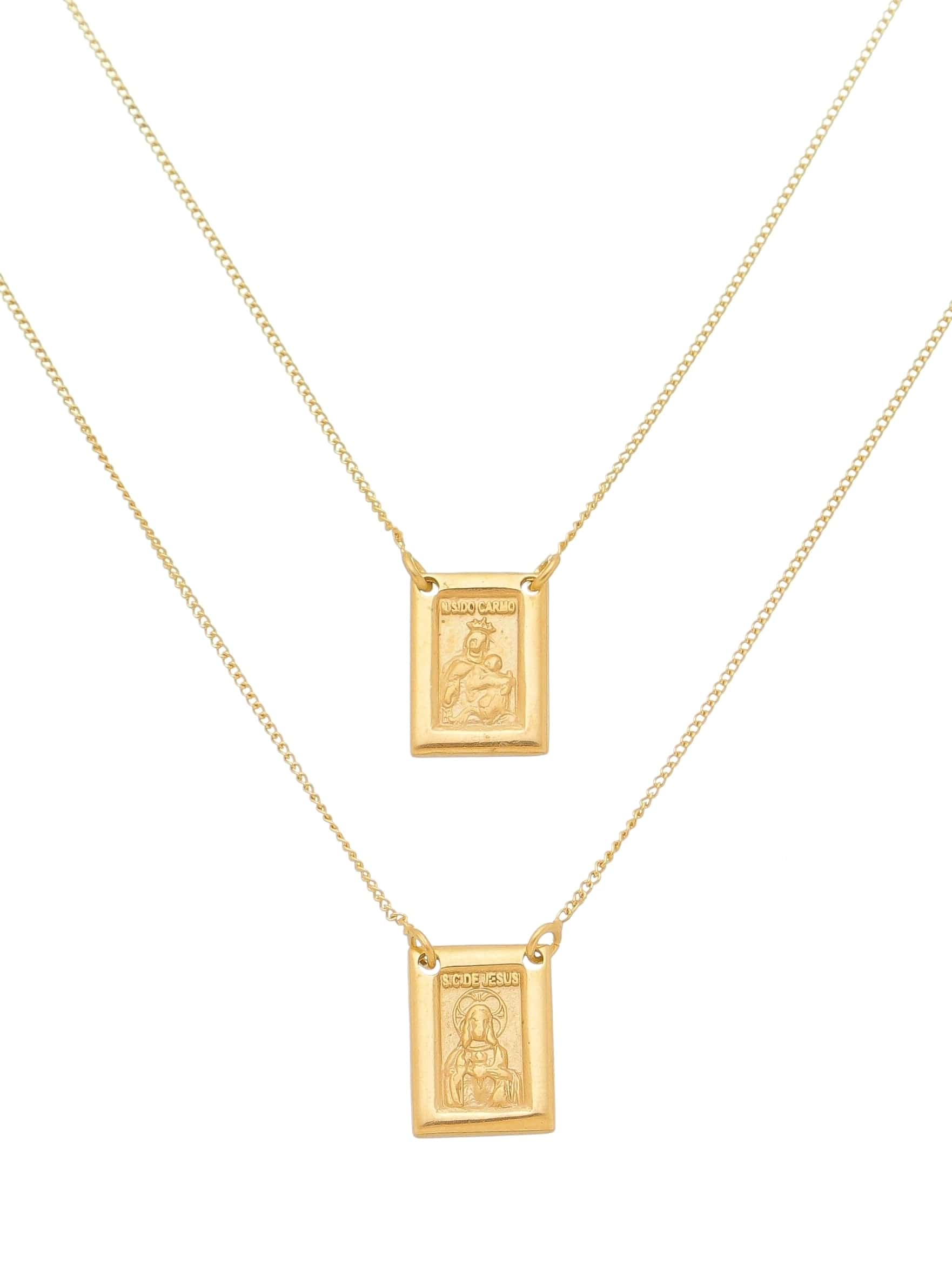 Escapulário Prata 925 com Banho de Ouro 60 cm-TerraCotta Arte Sacra
