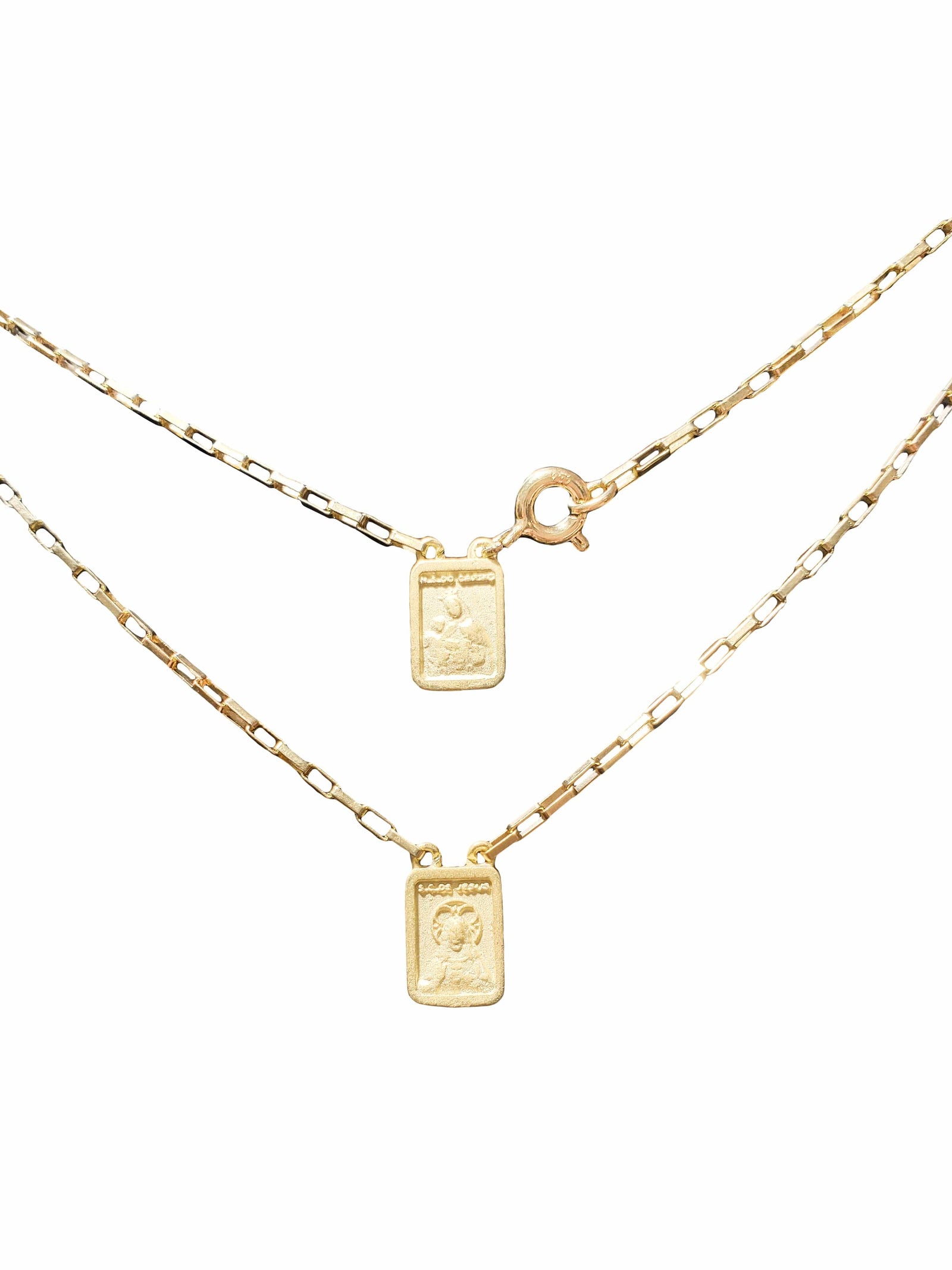 Escapulário Prata com Banho de Ouro Corrente Cartier-TerraCotta Arte Sacra