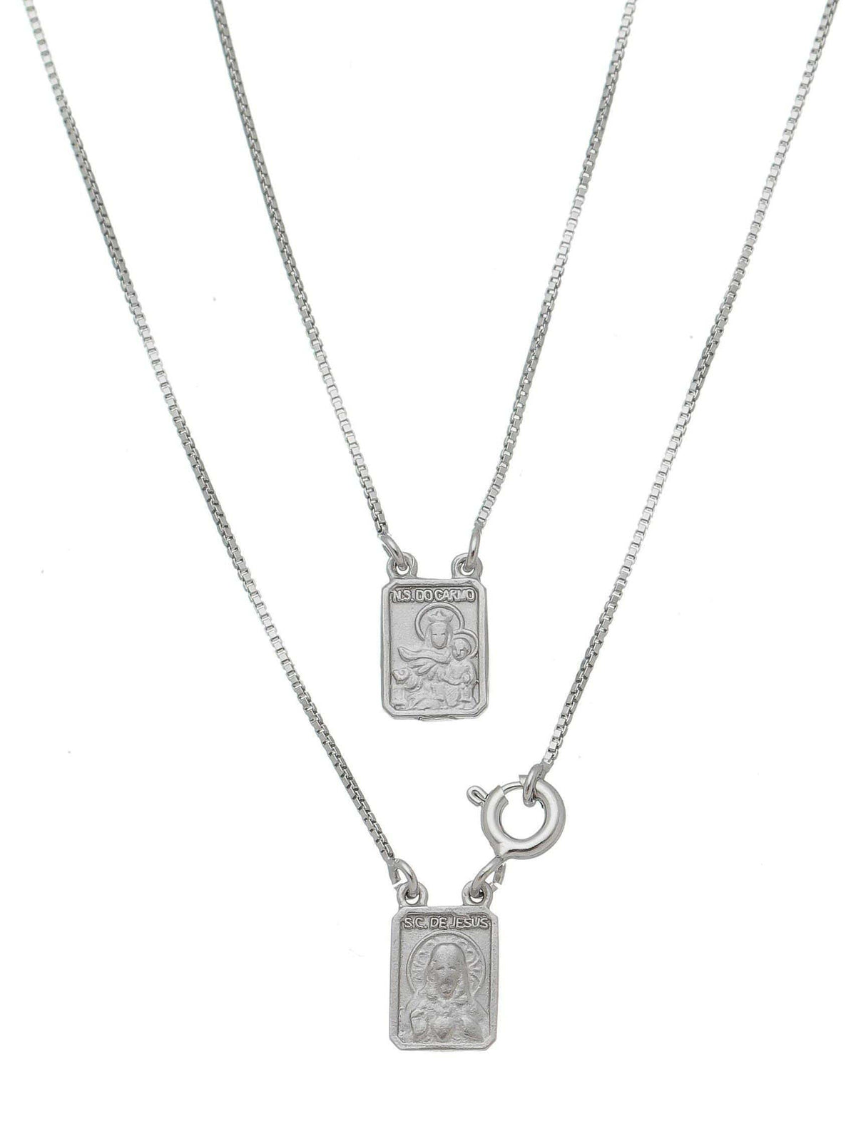 Escapulário Prata de Lei 925 Corrente Curta 40 cm-TerraCotta Arte Sacra