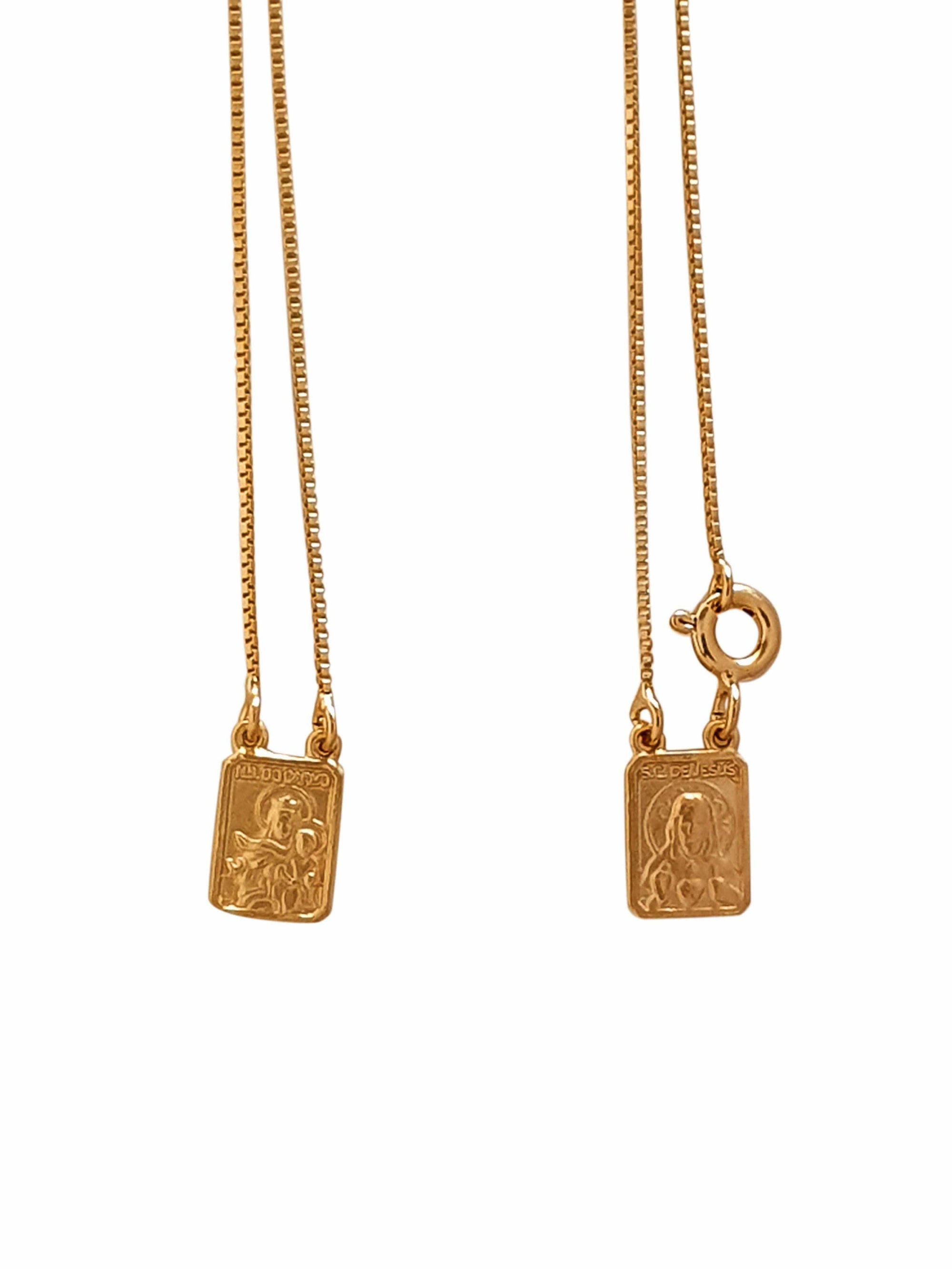 Escapulário Prata de Lei 925 com Banho de Ouro 18 k-TerraCotta Arte Sacra