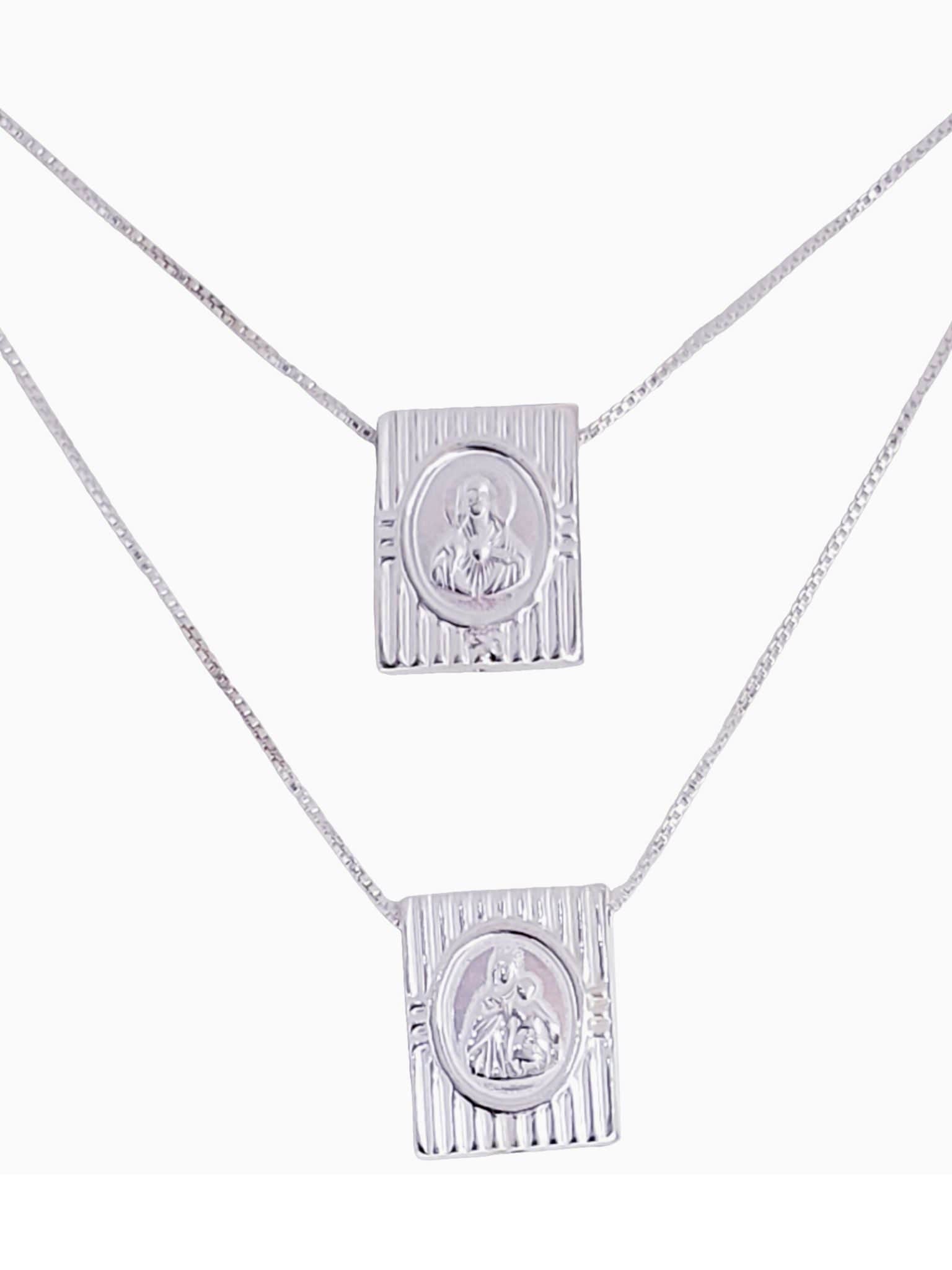 Escapulário com Medalha Móvel de Prata 925-TerraCotta Arte Sacra