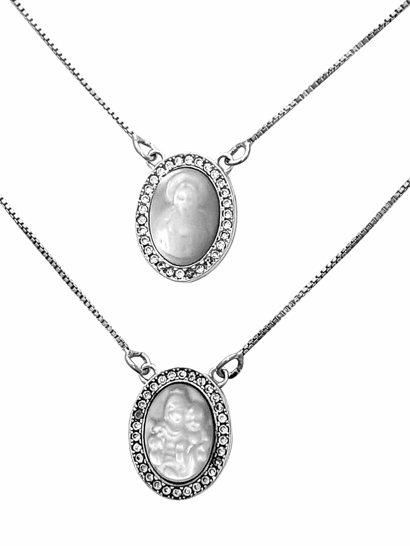 Escapulário de Madrepérola de Prata de Lei 925-TerraCotta Arte Sacra