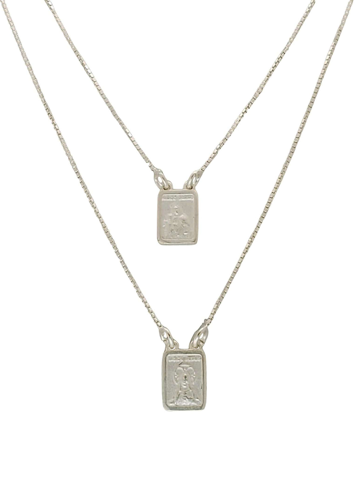 Escapulário de Prata de Lei 925 Mini Dupla Face-TerraCotta Arte Sacra