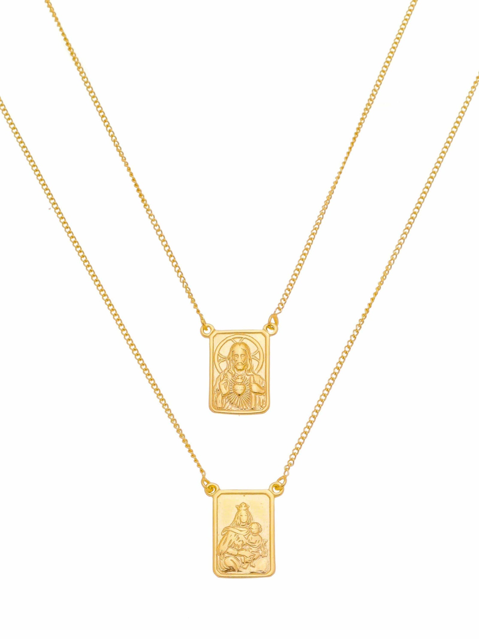 Escapulário de Prata de Lei 925 com Banho de Ouro-TerraCotta Arte Sacra