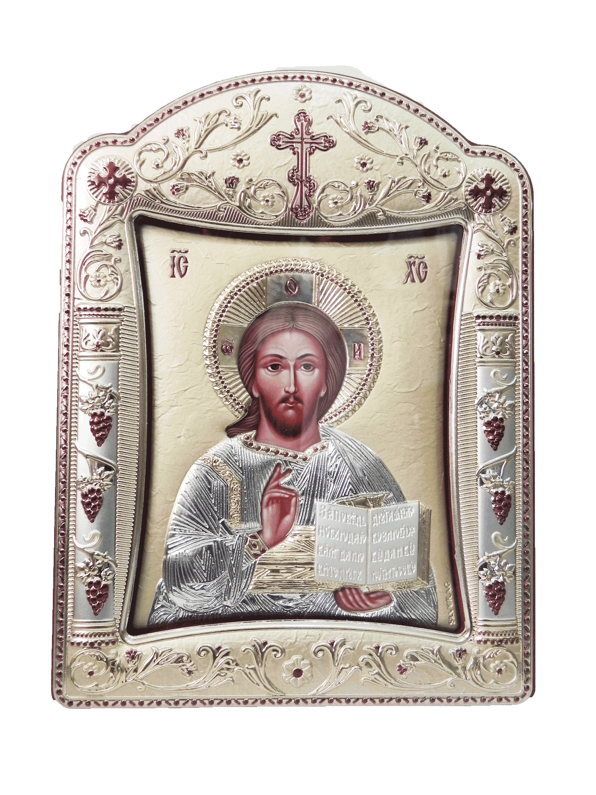 Ícone Ortodoxo Grego de Jesus Pantocrator 29 x 39 cm-TerraCotta Arte Sacra