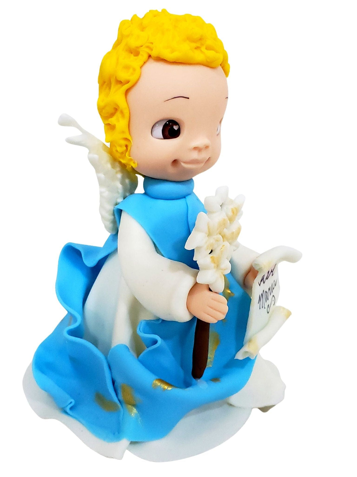 Imagem Infantil de São Gabriel em Biscuit 13 cm-TerraCotta Arte Sacra