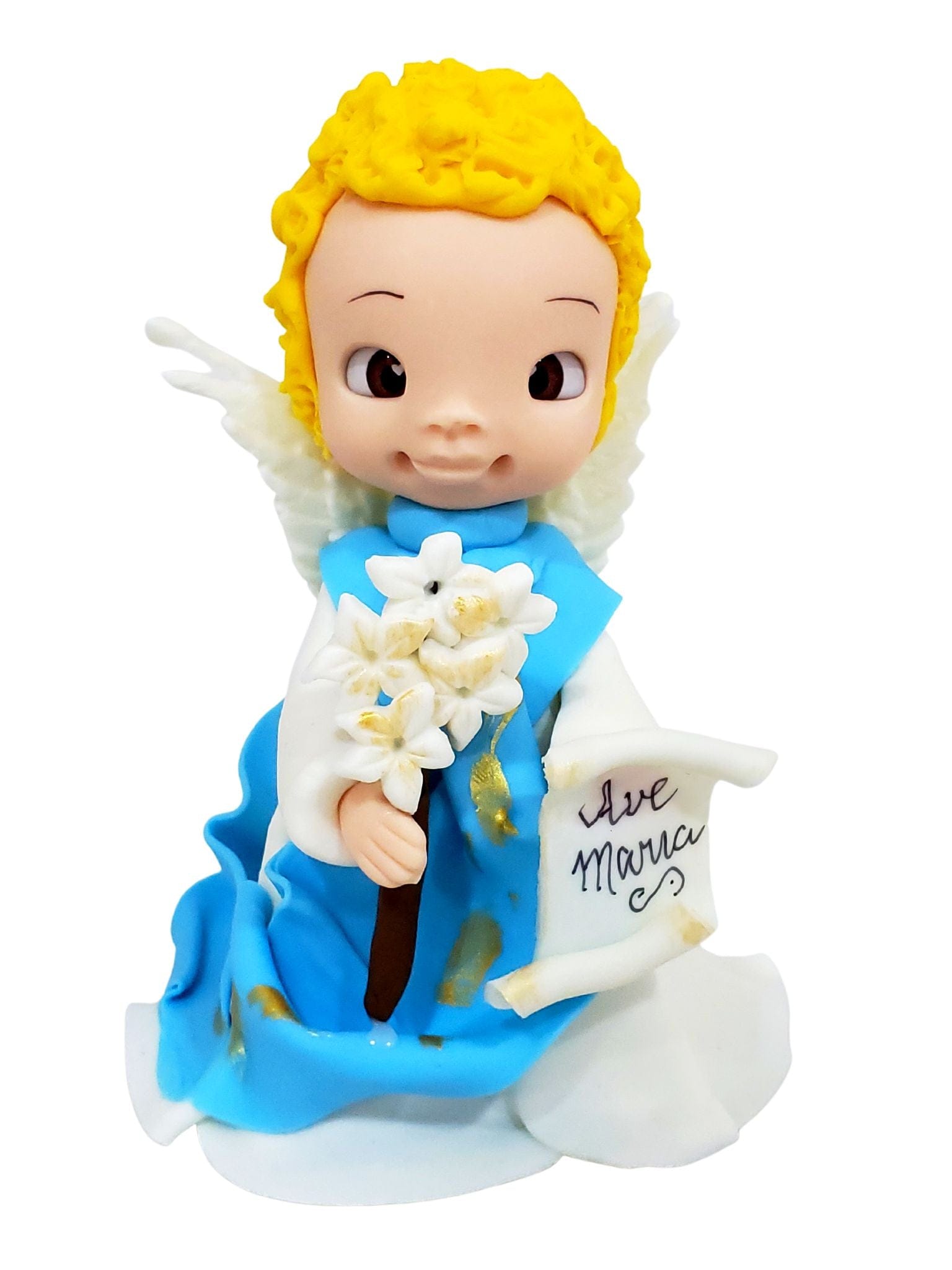 Imagem Infantil de São Gabriel em Biscuit 13 cm-TerraCotta Arte Sacra