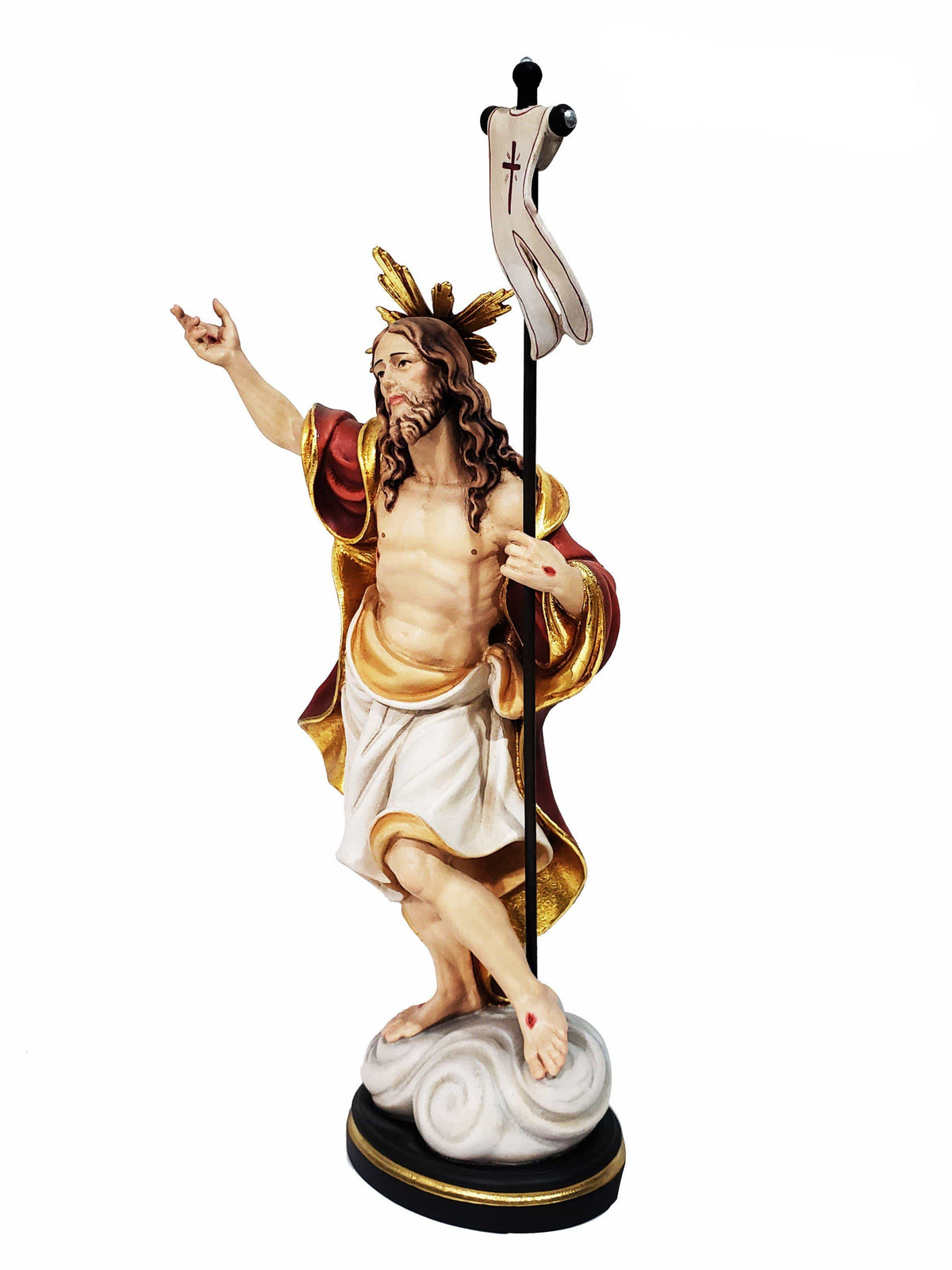 Imagem Jesus Ressuscitado de Madeira Italiana 32 cm-TerraCotta Arte Sacra