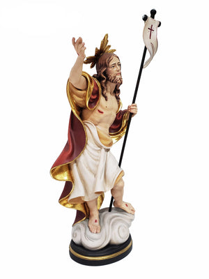 Imagem Jesus Ressuscitado de Madeira Italiana 32 cm-TerraCotta Arte Sacra
