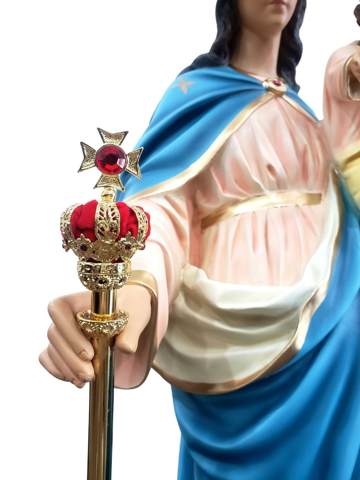 Imagem Nossa Senhora Auxiliadora com Olhos de Vidro 105 cm-TerraCotta Arte Sacra