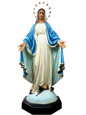 Imagem Nossa Senhora das Graças com Olhos de Vidro 130 cm-TerraCotta Arte Sacra