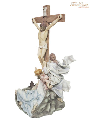 Imagem Obra Crucificação 31,5 cm-TerraCotta Arte Sacra