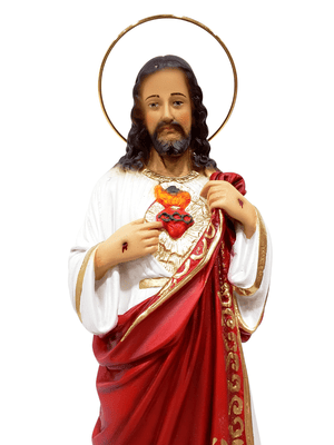 Imagem Sagrado Coração de Jesus 31 cm de Pó de Mármore 31 cm-TerraCotta Arte Sacra