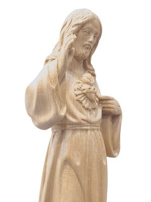 Imagem Sagrado Coração de Jesus de Madeira Natural 20 cm-TerraCotta Arte Sacra