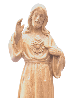 Imagem Sagrado Coração de Jesus de Madeira Natural 20 cm-TerraCotta Arte Sacra