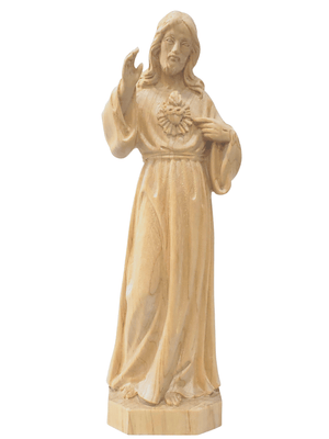 Imagem Sagrado Coração de Jesus de Madeira Natural 20 cm-TerraCotta Arte Sacra