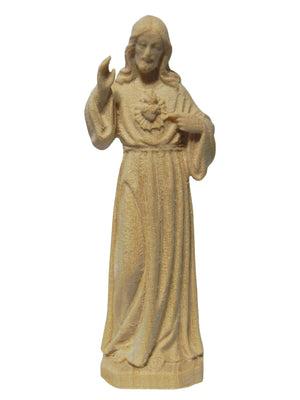 Imagem Sagrado Coração de Jesus de Madeira Natural 7 cm-TerraCotta Arte Sacra