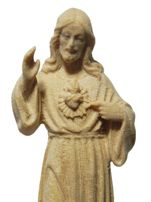 Imagem Sagrado Coração de Jesus de Madeira Natural 7 cm-TerraCotta Arte Sacra
