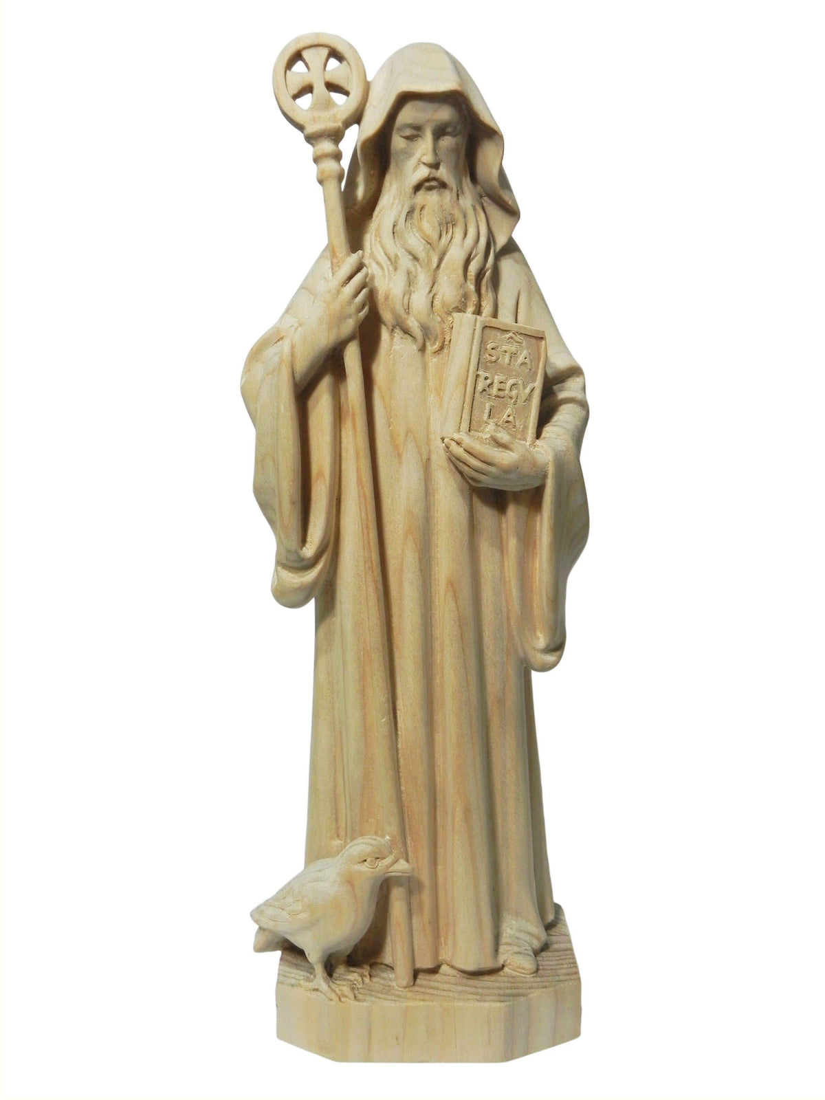 Imagem São Bento de Madeira Natural 30 cm-TerraCotta Arte Sacra