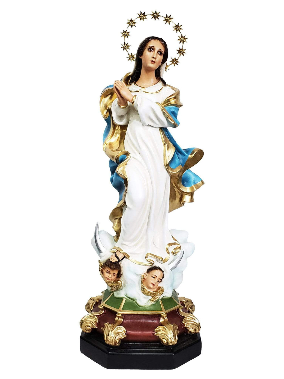 Imagem da Imaculada Conceição de Pó de Mármore 52 cm com Olhos de Vidro-TerraCotta Arte Sacra