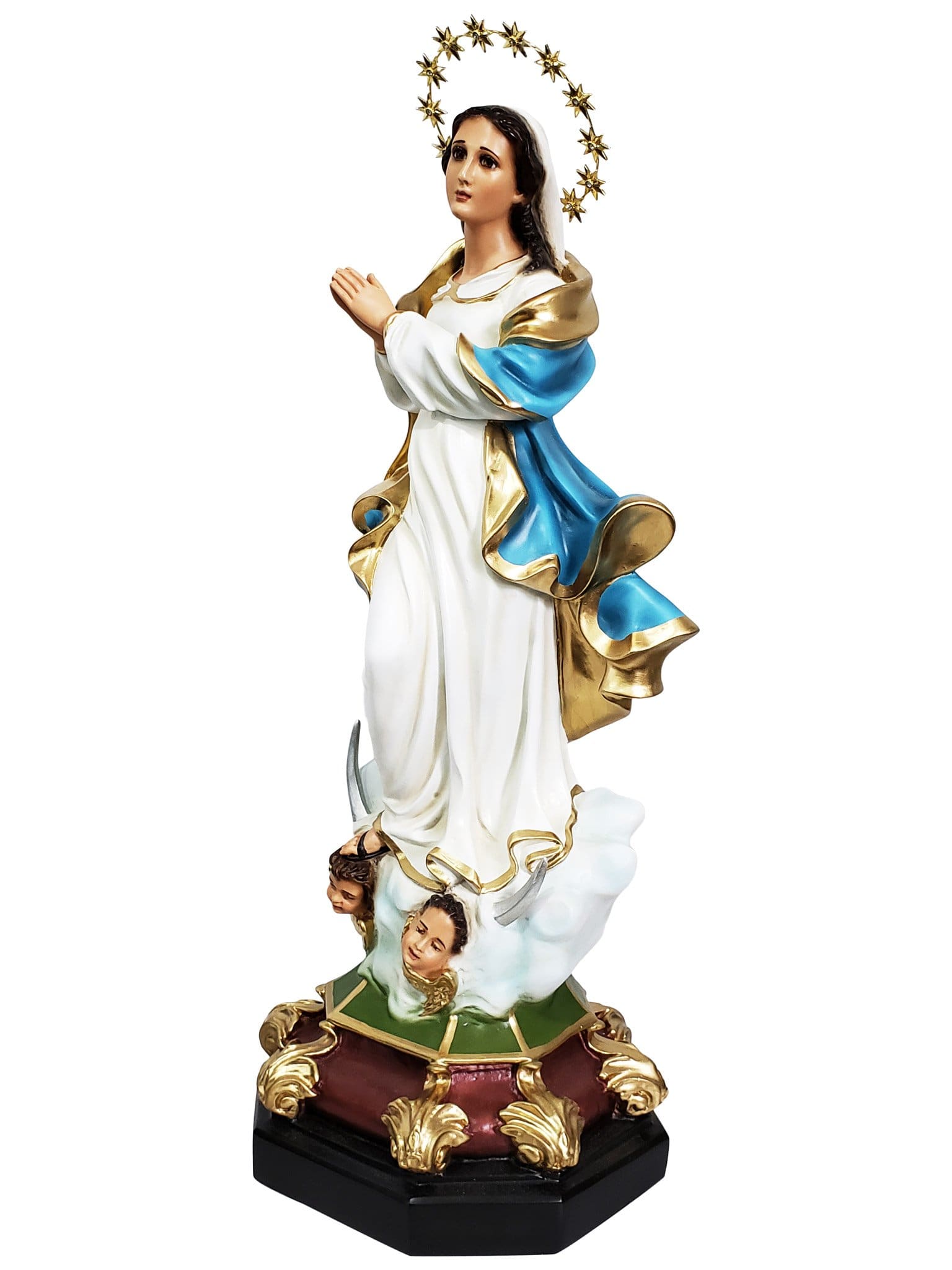 Imagem da Imaculada Conceição de Pó de Mármore 52 cm com Olhos de Vidro-TerraCotta Arte Sacra