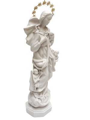Imagem da Nossa Senhora Desatadora dos Nós 31 cm em Pó de Mármore-TerraCotta Arte Sacra