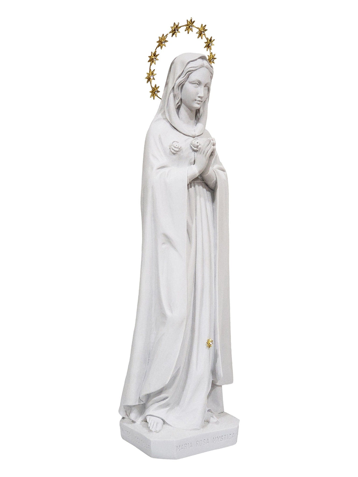 Imagem da Nossa Senhora da Rosa Mística 52 cm em Pó de Mármore-TerraCotta Arte Sacra