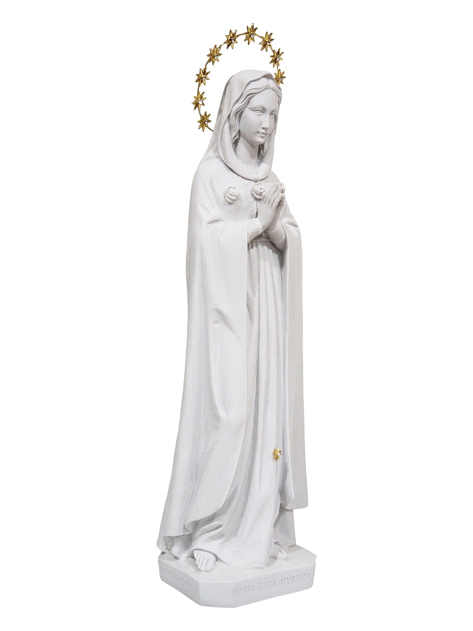 Imagem da Nossa Senhora da Rosa Mística 52 cm em Pó de Mármore-TerraCotta Arte Sacra